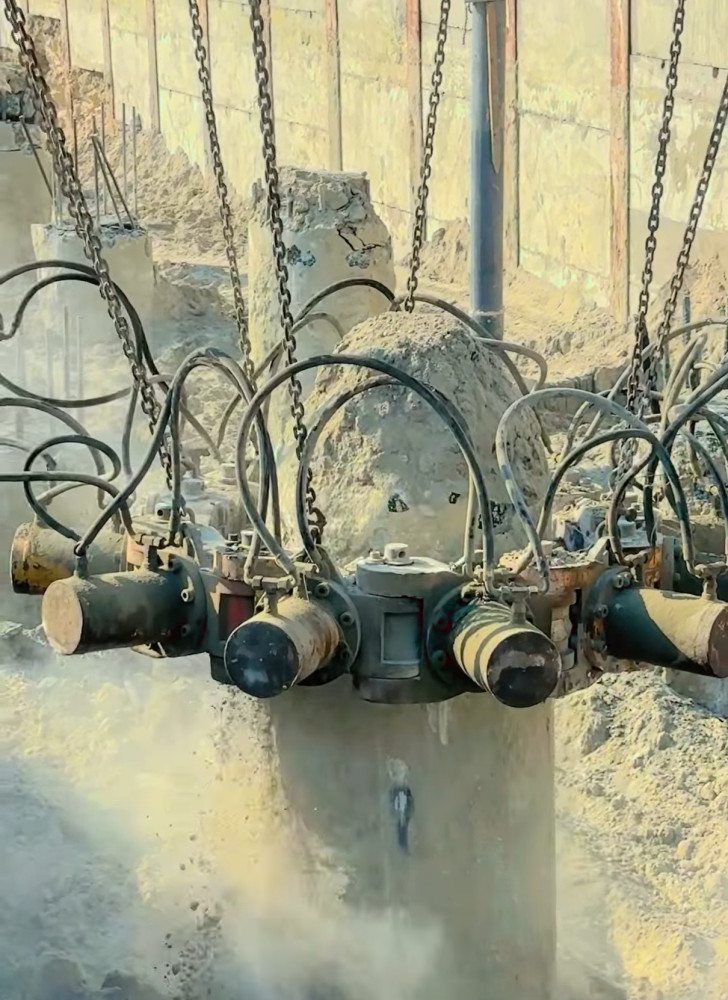 Hydrauliczne skuwanie pali żelebetowych