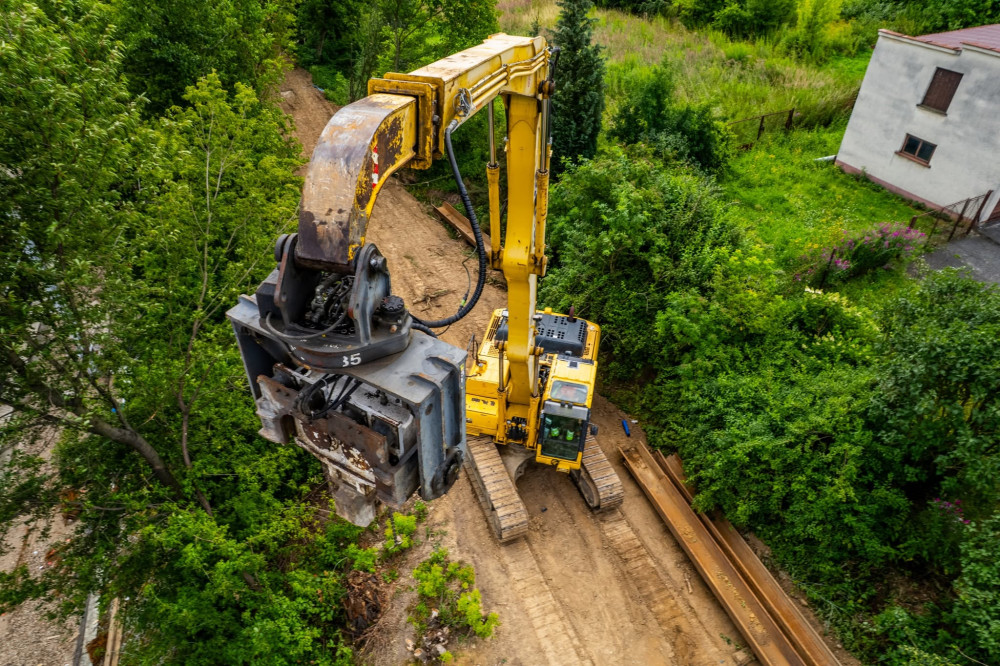 Wynajem koparki z wibromłotem - Komatsu PC350 + SAVE SVTH 35 - zdjęcie 5